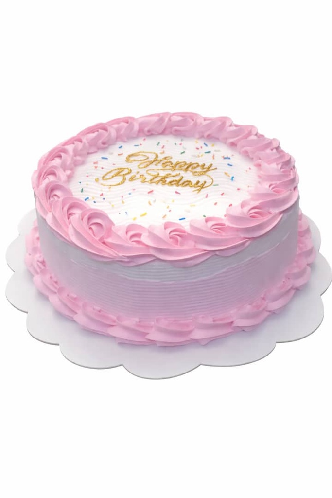  Cake rosado redondo relleno con dulce de leche condensada 1500g  